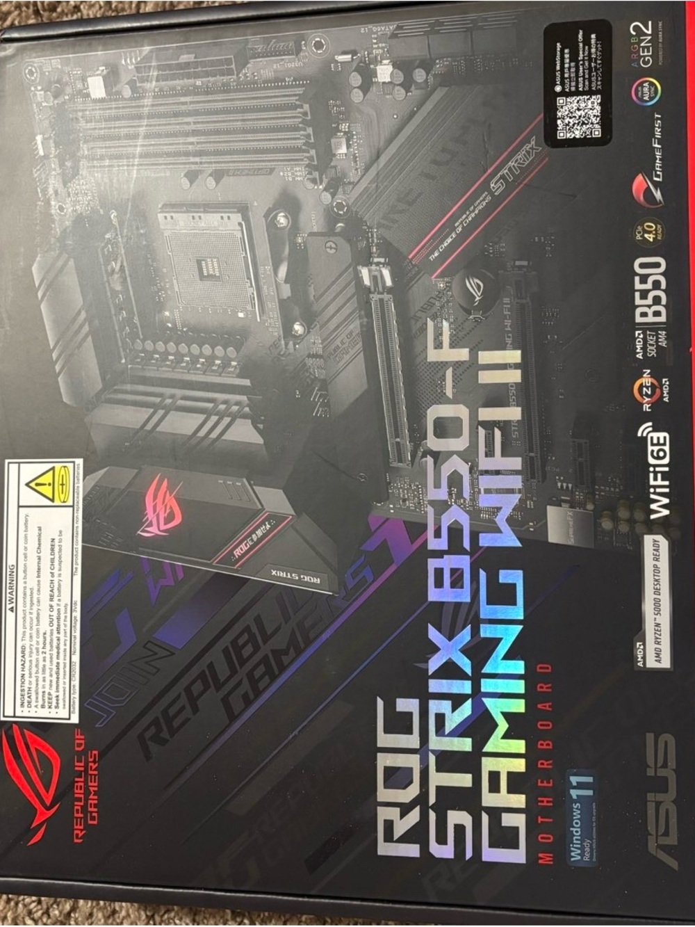 ASUS ROG STRIX B550-F GAMING WIFI II Motherboard - Black